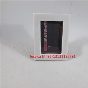 Pure White Marble Stone Photo Frame /White Marble Stone Picture Frames
