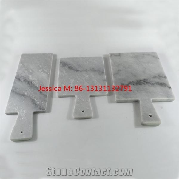 Rectangular Grey Marble Cheese Board with Marble Handle Hot Sale