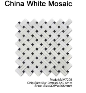 China White Mosaic, Marble Mosaic, /Polished Mosaic/Mosaic Tile/Wall or Floor Mosaic
