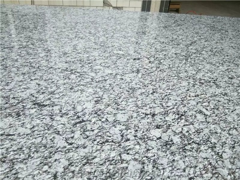 G418 Surfwhite Sea Wave Flower Sea Wave White Polished Countertops