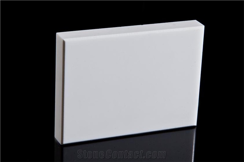 Pure White Polyester Artificial Stone for Furniture Qh0801