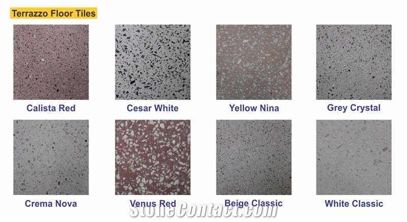 Calista Red Terrazzo Tile - Indonesia Red Authentic Terrazzo Floor Tile, Red Terrazzo Paving Tile
