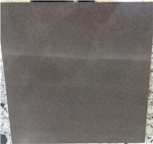 Brown Artificial Quartz Stone Slab with Dark Veined Lines from Yunfu Guangdong with Eased Edge Profile and Customized Edges Available 2cm Thick