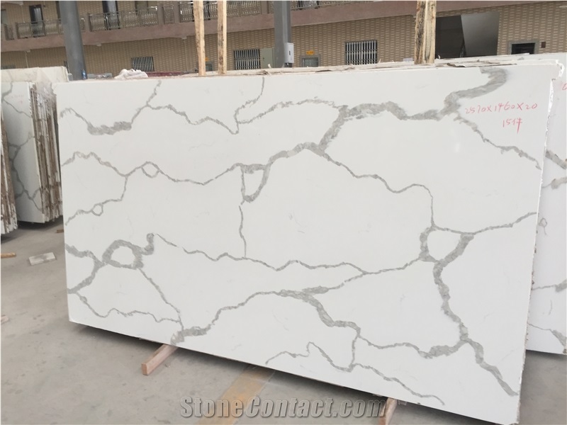 Calacatta White Artificial / Engineered Quartz Stone Tile & Slab