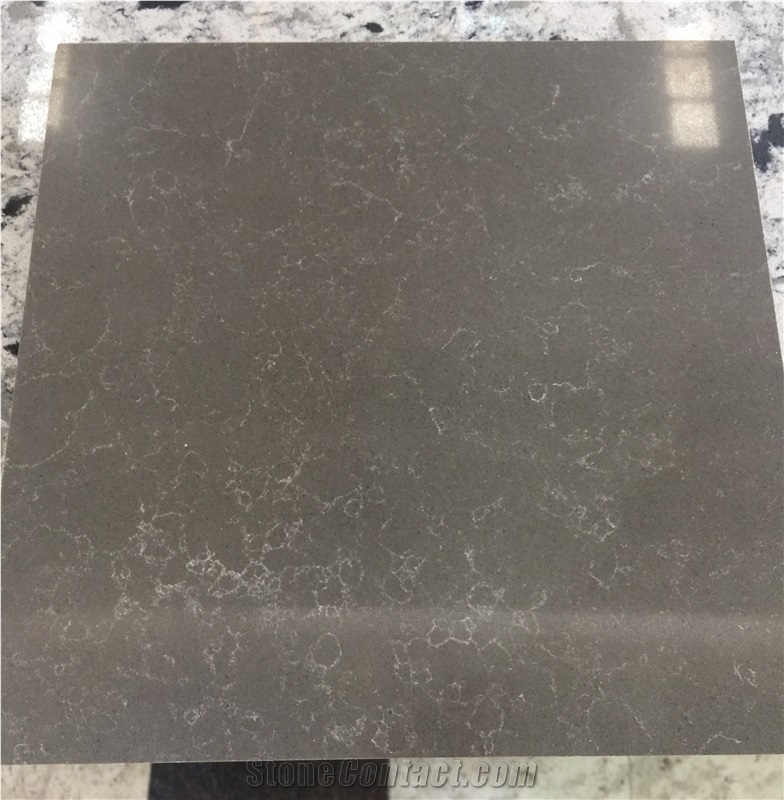 Natural Marble Like Imitation Quartz Stone Polished Surfaces Slabs with Eased Edge Profile and Customized Edges Available 2cm Thick