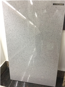 White Grey Crystal Sparkling Quartz Stone Manmade Stone for Flooring Tiles Cut to Size for Multifamily/Hospitality Projects Standard Slab Sizes 3000*1400mm and 3200*1600mm
