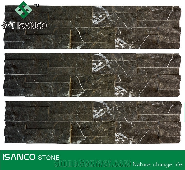 China Cheapest Black Marble Stacked Stone Veneer Nero Marquina Marble Feature Wall Marble with White Veins Ledge Stone Flexible Stone Veneer Marble Culture Stone Wall Cladding Black Stone