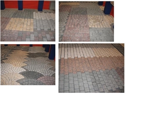 Paving Stone Type Antique Granite Cobblestones Nature Stone Cubes Curbstones Kerbstone Mesh Paving Stone Fan Shape Cobble Stone Cube Stone Road Pavers Driveway Paving Stone