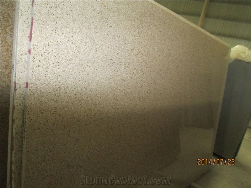 Yellow Polished Granite Countertop Flat Edge / Eased Edge Countertop Edging and Granite Countertop Material Granite Countertop