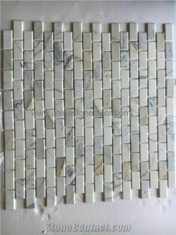 Calacatta Gold Marble Mosaic, White Marble Mosaic