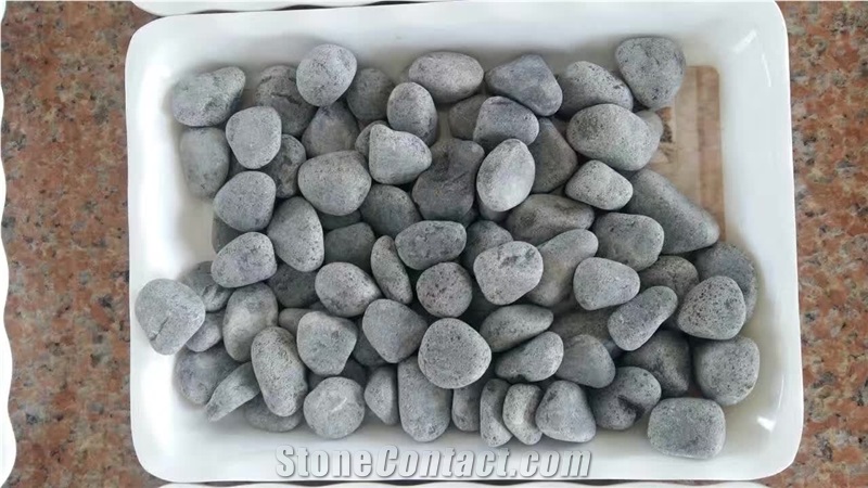 Middle Size Grey Color River Stone Flat River Pebbles Walkway Pattern