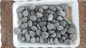 Middle Size Grey Color River Stone Flat River Pebbles Walkway Pattern