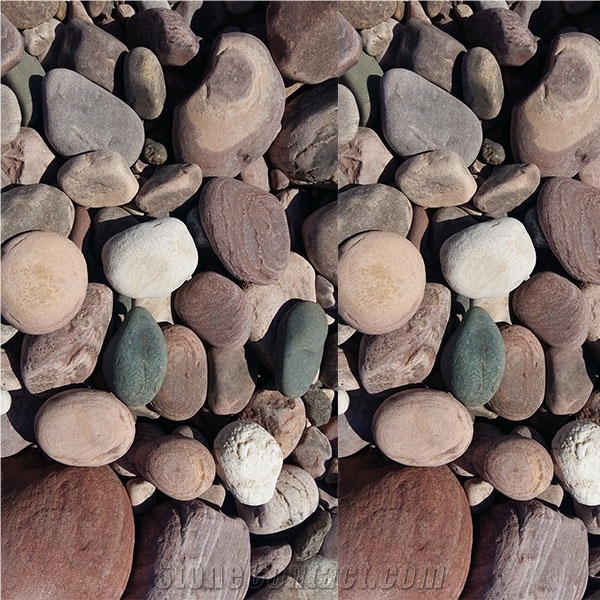 Mixed Pebble Stone Flat River Pebbles China Multicolor Striped Pebbles Pebble Pattern Aggregates