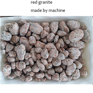 Red Gravels Pebble Pattern Crushed Stone China Granite Machined Ed Pebbles