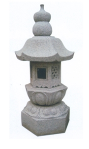 Double Lotus Lantern Griante Stone G603（High100cm）Mail Boxes Lantern Style