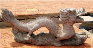 Hand Carved Japanese Style Dragon Status Religion Marble Material