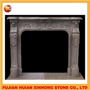 Indoor Freestanding Marble Electric Stone Fireplace