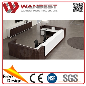 2016 Wholesale Acrylic Solid Surface Reception Desk/Artificial Stone Reception Desk with Customize Design