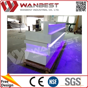 Acrylic Solid Surface Reception Table, Hot Sale Reception Counter for 5 Star Hotel
