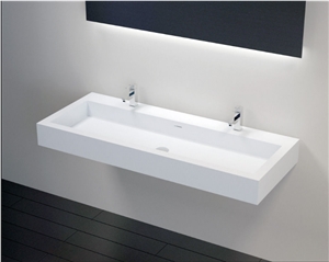 Double Ceramic Wash Basin/ Bathroom Corner Cabinet White