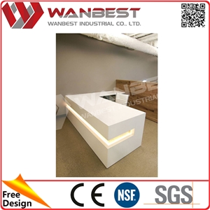 High Quality Large Luxuriant Artificial Stone Hotel Inquiry Counter Top Reception Desk