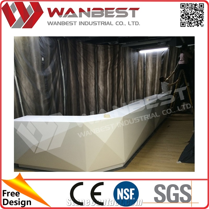 Hot Sale Solid Surface Reception Desk China Fornt Counter Design