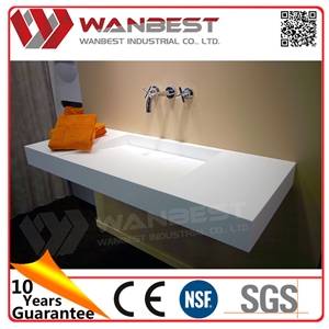 Hotel Used White Acrylic Bathroom Sinks Artificial Marble Bathroom Bowl Sinks from China