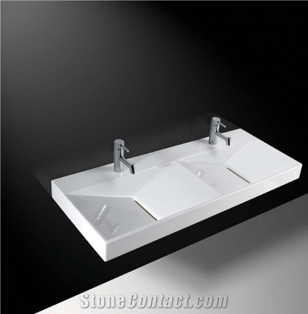 New Design Double Sink Wash Tub Bathroom Deep Cabinet Wash Basin