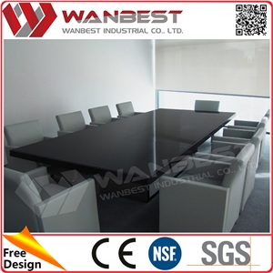 Oval-Shape Conference Table Modern Black Conference Table