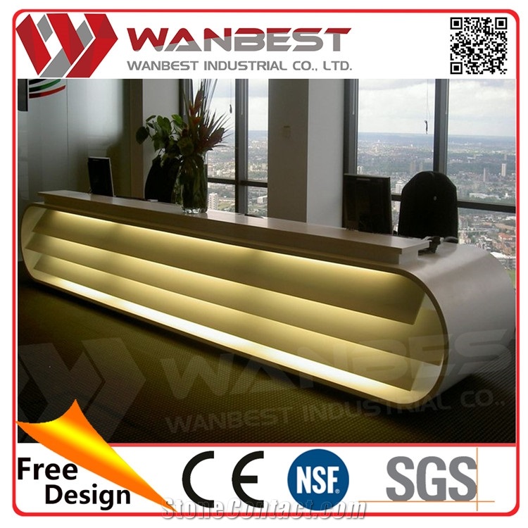 Sgs,Ce Certification Solid Surface Office Reception Counter Desk,Artificial Stone Counter Desk