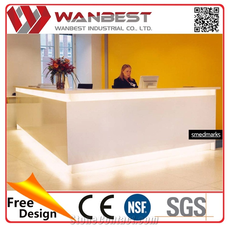 Acrylic Solid Surface Counter, Hotel Reception Desk Dimensions