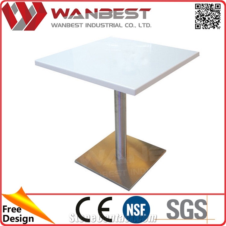 Starbuck Fast Food Restaurant Square Stone Dining Tables and Chairs