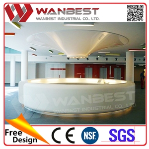 Wanbest Artificial Stone Customized Solid Surface Reception Desk