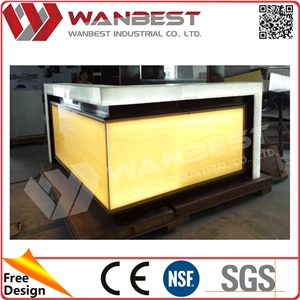 Wanbest Solid Surface Reception Counter,Corian Solid Surface Reception Table Furniture