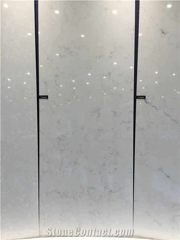 Artificial Quartz Stone Bs3102 Carrara Series Quartz Stone Solid Surfaces Polished Slabs & Tiles Engineered Stone for Hotel Kitchen Bathroom Counter Top Walling Panel Environmental Building Material