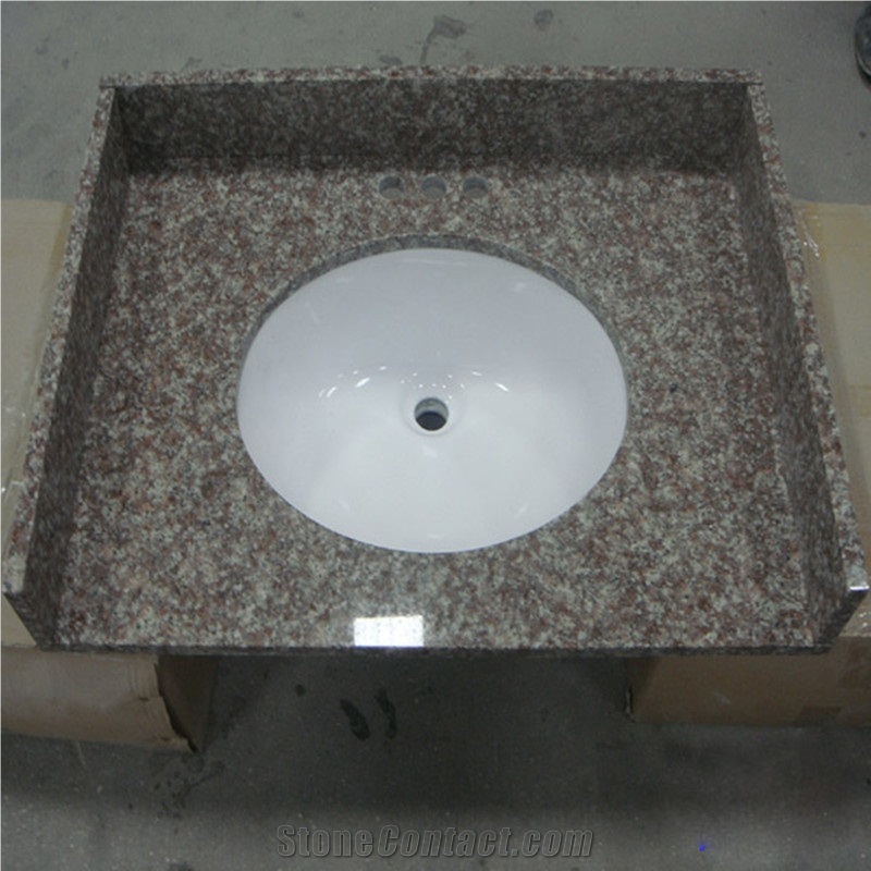 Hot Sale,Own Factory Direct Sale Cheapest Price High Quality Chinese G687/Peach Red/Peach Blossom/Peach Purse Granite Vanity Tops & Bath Tops
