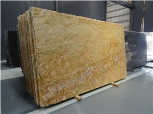 Own Factory Lowest Price Imperial Gold Dust Granite Slabs & Tiles & Cut-To-Size,India Yellow Granite