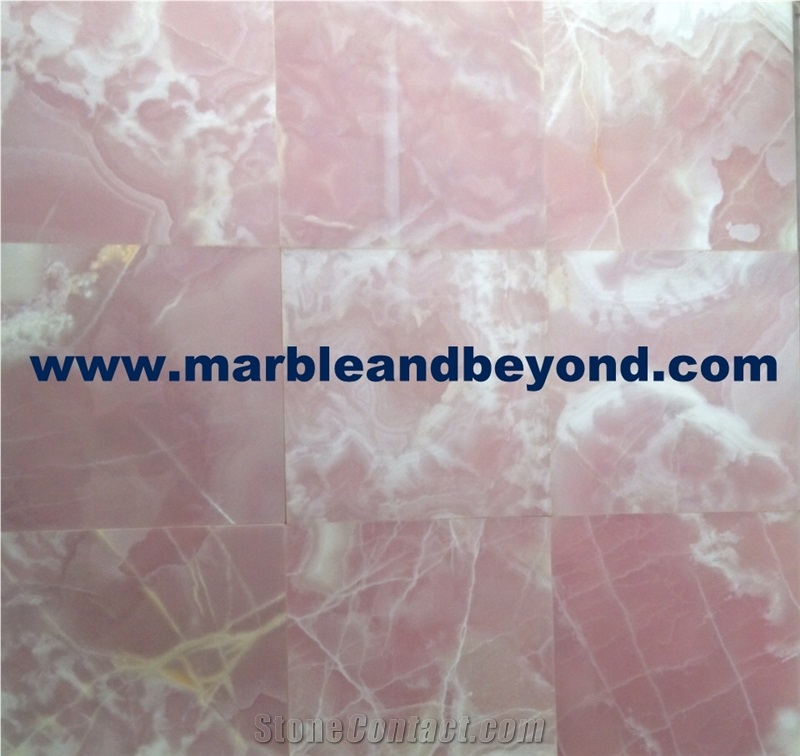 Pink Onyx Tiles & Slabs, Floor Tiles, Wall Tiles