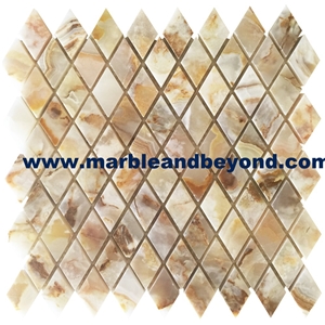 White Gold Onyx Mosaic Tiles, Pakistan White Gold Onyx Mosaic Tiles,