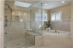 Bathroom Modern Master Bath with Large Glass Shower