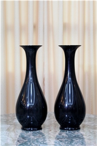 Natural Jadeite Vases in Black for Home or Hotel Decoration