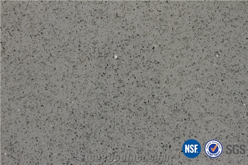 A Quality Senior Grey Galaxy Quartz Stone Engineered Stone Tiles Slabs High Gloss Solid Surface Customzied