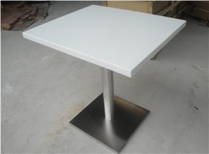 Classic Crystal White Quartz Stone Table Top Interior Stone Design,Square Engineered Stone Dinner Desk,Solid Surface Artificial Quartz Coffee Table Furniture
