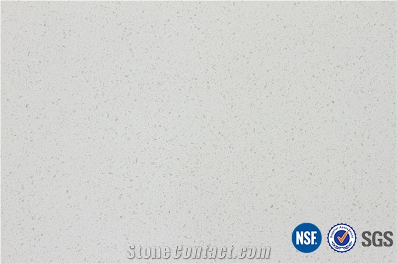 Crystal White Quartz Stone/Solid Surface Engineered Stone Tiles & Slabs for Hotel Kitchen Bathroom Decoration High Gloss and Hardness-A01