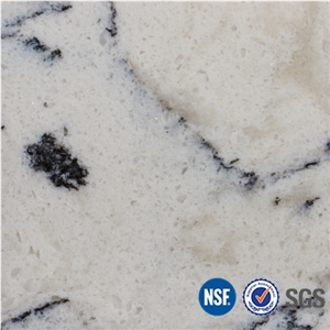 Manufacturer Artificial Quartz Stone Slabs & Tiles in Granite Look Design, Polished with Cusomized Edges and Colors Available-V08