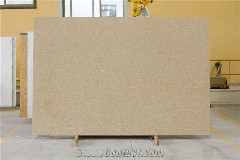 Manufacturer- Cream Crystal Beige Quartz Stone Tiles Slabs with Pink Spot China Silestone Engineered Stone Solid Surface Walling & Flooring / Kitchen,Bathroom Design-B02