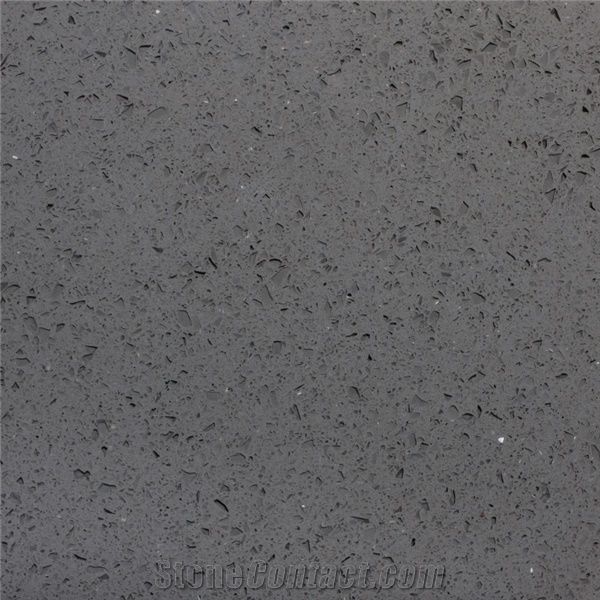 O.E.M Manufacturer-Advanced Grey Galaxy Quartz Stone Tiles Slabs Shinning Spot /Superior Gray Engineered Stone Silestone Artificial Stone Tiles for Walling/Floor Covering/Kitchen Bathroom Project-A08