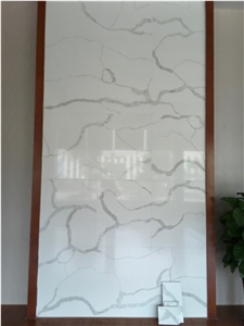 O.E.M Manufacturer Bianco Calacatta Marble Look White Quartz Stone Tiles for Interior Stone,Engineered Stone Building Walling Design