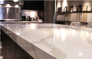 Oem Manufacturer Bianco Calacatta Marble Look White Quartz Stone Kitchen Islands Top,Engineered Stone Silestone Kitchen Backsplash Wall Covering Customized Work Top,Countertop
