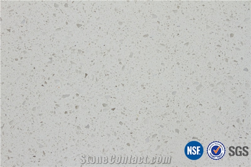 Snow Crystal White Quartz Stone Tiles Slabs Easy Clean/ Artificial Silestone Engineered Stone Walling Floor Covering Tiles Solid Surface Kitchen Design-A13